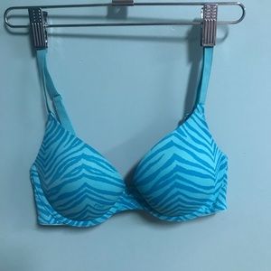 Blue striped bra